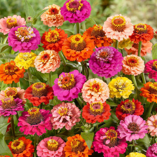 Zinnia Seeds - Dwarf Thumbelina Mix