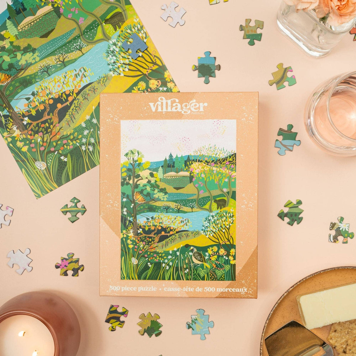500-piece jigsaw puzzle box, Okanagan Valley landscape art scene