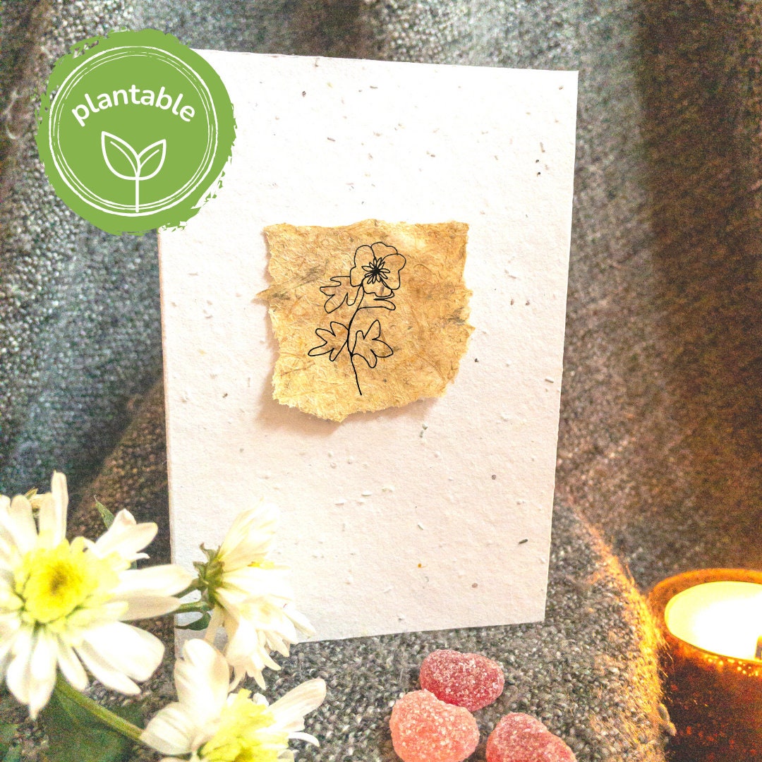 Plantable "Pucker Up Buttercup" Seed Paper Card