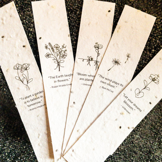 Flower Seed Paper Bookmark Set (5)