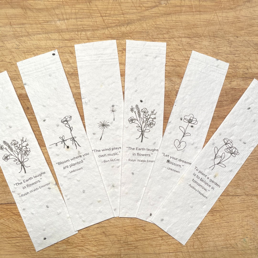 Flower Seed Paper Bookmark Set (5)