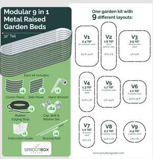 Open image in slideshow, Modular Metal Raised Garden Kit - 32&quot; Sproutbox
